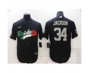 Men's Oakland Raiders #34 Bo Jackson Black Mexico Nike Limited Jersey