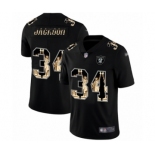 Men's Oakland Raiders #34 Bo Jackson Black Statue of Liberty Limited Player Football Jersey