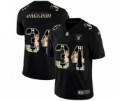 Men's Oakland Raiders #34 Bo Jackson Black Statue of Liberty Limited Player Football Jersey