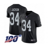 Men's Oakland Raiders #34 Bo Jackson Black Team Color Vapor Untouchable Limited Player 100th Season Football Jersey