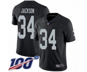 Men's Oakland Raiders #34 Bo Jackson Black Team Color Vapor Untouchable Limited Player 100th Season Football Jersey