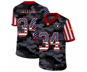 Men's Oakland Raiders #34 Bo Jackson Camo Flag Nike Limited Jersey