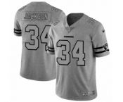 Men's Oakland Raiders #34 Bo Jackson Gray Team Logo Gridiron Limited Player Football Jersey