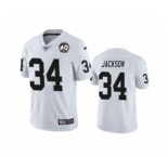 Men's Oakland Raiders #34 Bo Jackson White 60th Anniversary Vapor Untouchable Limited Player 100th Season Football Jersey