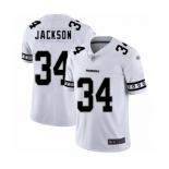 Men's Oakland Raiders #34 Bo Jackson White Team Logo Fashion Limited Player 100th Season Football Jersey