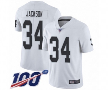 Men's Oakland Raiders #34 Bo Jackson White Vapor Untouchable Limited Player 100th Season Football Jersey