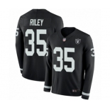 Men's Oakland Raiders #35 Curtis Riley Limited Black Therma Long Sleeve Football Jersey