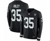 Men's Oakland Raiders #35 Curtis Riley Limited Black Therma Long Sleeve Football Jersey