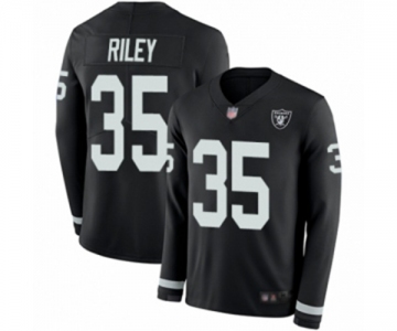 Men's Oakland Raiders #35 Curtis Riley Limited Black Therma Long Sleeve Football Jersey