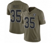 Men's Oakland Raiders #35 Curtis Riley Limited Olive 2017 Salute to Service Football Jersey