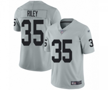 Men's Oakland Raiders #35 Curtis Riley Limited Silver Inverted Legend Football Jersey