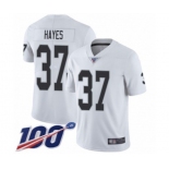 Men's Oakland Raiders #37 Lester Hayes White Vapor Untouchable Limited Player 100th Season Football Jersey