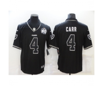 Men's Oakland Raiders #4 Derek Carr Black 60th Anniversary Vapor Untouchable Limited Jersey