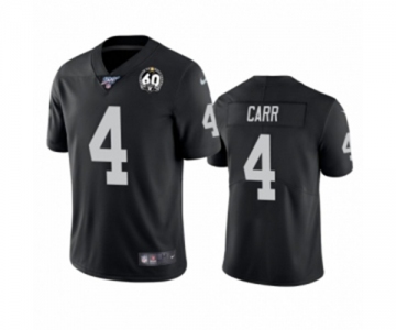 Men's Oakland Raiders #4 Derek Carr Black 60th Anniversary Vapor Untouchable Limited Player 100th Season Football Jersey