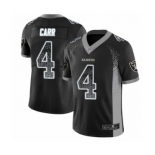 Men's Oakland Raiders #4 Derek Carr Limited Black Rush Drift Fashion Football Jersey