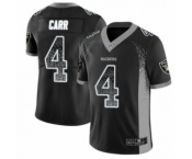 Men's Oakland Raiders #4 Derek Carr Limited Black Rush Drift Fashion Football Jersey