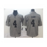 Men's Oakland Raiders #4 Derek Carr Limited Gray Rush Gridiron Football Jersey