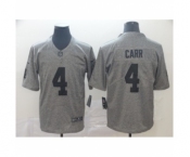 Men's Oakland Raiders #4 Derek Carr Limited Gray Rush Gridiron Football Jersey