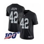 Men's Oakland Raiders #42 Karl Joseph Black Team Color Vapor Untouchable Limited Player 100th Season Football Jersey