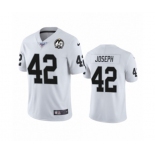 Men's Oakland Raiders #42 Karl Joseph White 60th Anniversary Vapor Untouchable Limited Player 100th Season Football Jersey