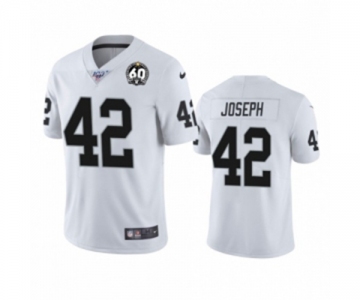 Men's Oakland Raiders #42 Karl Joseph White 60th Anniversary Vapor Untouchable Limited Player 100th Season Football Jersey