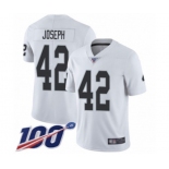 Men's Oakland Raiders #42 Karl Joseph White Vapor Untouchable Limited Player 100th Season Football Jersey