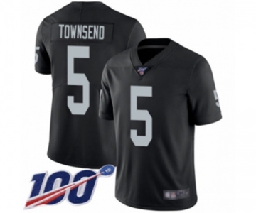 Men's Oakland Raiders #5 Johnny Townsend Black Team Color Vapor Untouchable Limited Player 100th Season Football Jersey