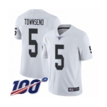 Men's Oakland Raiders #5 Johnny Townsend White Vapor Untouchable Limited Player 100th Season Football Jersey