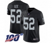 Men's Oakland Raiders #52 Marquel Lee Black Team Color Vapor Untouchable Limited Player 100th Season Football Jersey