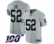 Men's Oakland Raiders #52 Marquel Lee Limited Silver Inverted Legend 100th Season Football Jersey