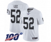 Men's Oakland Raiders #52 Marquel Lee White Vapor Untouchable Limited Player 100th Season Football Jersey