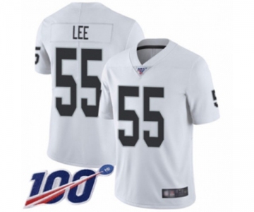 Men's Oakland Raiders #55 Marquel Lee White Vapor Untouchable Limited Player 100th Season Football Jersey