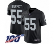 Men's Oakland Raiders #55 Vontaze Burfict Black Team Color Vapor Untouchable Limited Player 100th Season Football Jersey