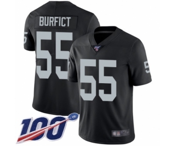 Men's Oakland Raiders #55 Vontaze Burfict Black Team Color Vapor Untouchable Limited Player 100th Season Football Jersey