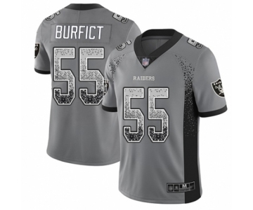 Men's Oakland Raiders #55 Vontaze Burfict Limited Gray Rush Drift Fashion Football Jersey