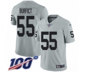 Men's Oakland Raiders #55 Vontaze Burfict Limited Silver Inverted Legend 100th Season Football Jersey