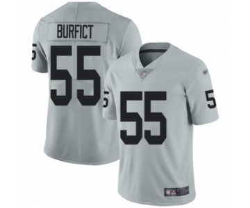 Men's Oakland Raiders #55 Vontaze Burfict Limited Silver Inverted Legend Football Jersey