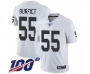 Men's Oakland Raiders #55 Vontaze Burfict White Vapor Untouchable Limited Player 100th Season Football Jersey