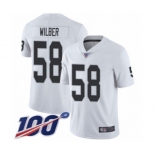 Men's Oakland Raiders #58 Kyle Wilber White Vapor Untouchable Limited Player 100th Season Football Jersey