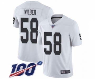 Men's Oakland Raiders #58 Kyle Wilber White Vapor Untouchable Limited Player 100th Season Football Jersey