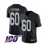 Men's Oakland Raiders #60 Otis Sistrunk Black Team Color Vapor Untouchable Limited Player 100th Season Football Jersey