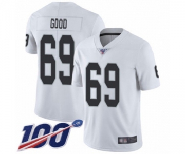 Men's Oakland Raiders #69 Denzelle Good White Vapor Untouchable Limited Player 100th Season Football Jersey