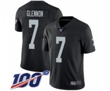 Men's Oakland Raiders #7 Mike Glennon Black Team Color Vapor Untouchable Limited Player 100th Season Football Jersey