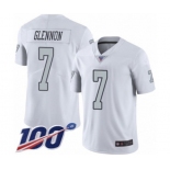 Men's Oakland Raiders #7 Mike Glennon Limited White Rush Vapor Untouchable 100th Season Football Jersey