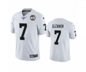 Men's Oakland Raiders #7 Mike Glennon White 60th Anniversary Vapor Untouchable Limited Player 100th Season Football Jersey