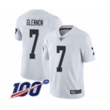 Men's Oakland Raiders #7 Mike Glennon White Vapor Untouchable Limited Player 100th Season Football Jersey