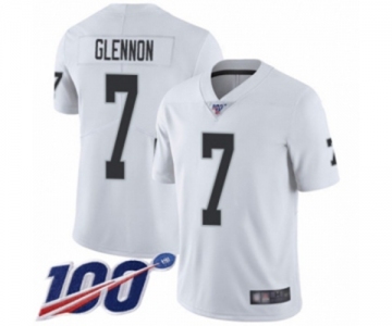 Men's Oakland Raiders #7 Mike Glennon White Vapor Untouchable Limited Player 100th Season Football Jersey