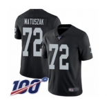 Men's Oakland Raiders #72 John Matuszak Black Team Color Vapor Untouchable Limited Player 100th Season Football Jersey