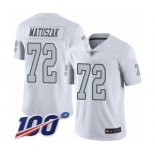 Men's Oakland Raiders #72 John Matuszak Limited White Rush Vapor Untouchable 100th Season Football Jersey