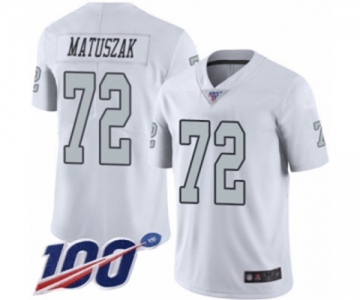 Men's Oakland Raiders #72 John Matuszak Limited White Rush Vapor Untouchable 100th Season Football Jersey